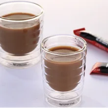 Caneca Рука выдувное с двойными стенками, сывороточный протеин канистры N эспрессо кофе кружка кофейная чашка эспрессо термостакан 80 мл, 150 мл, 350 мл