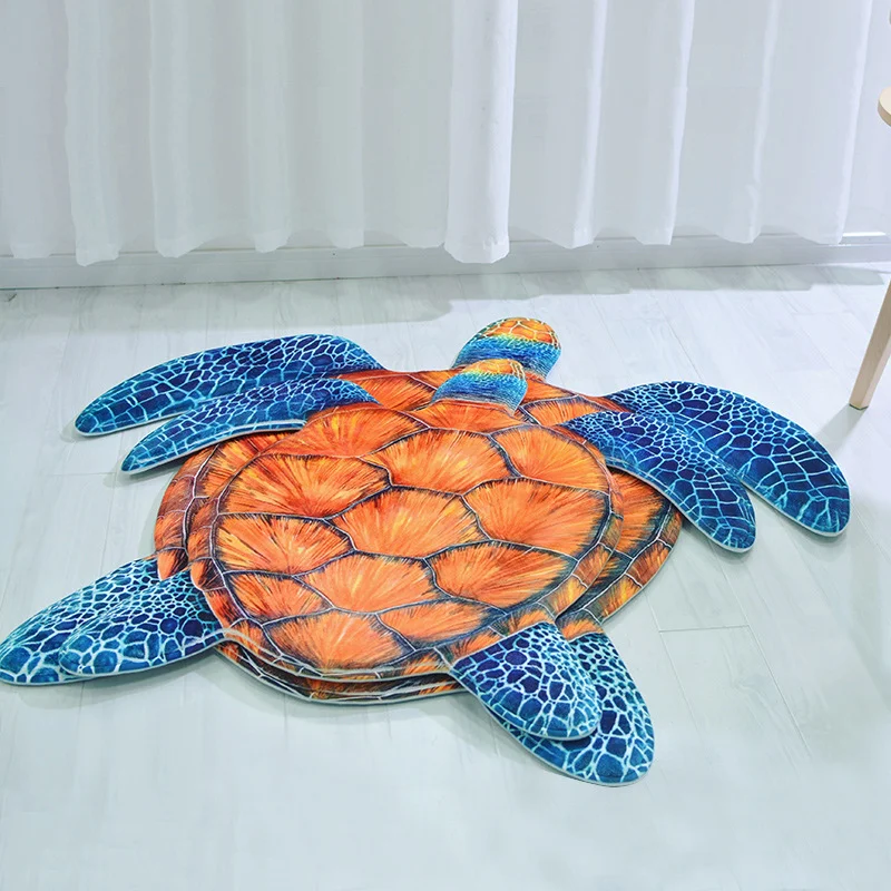 Морские черепахи животные 3d противоскользящие ковры для гостиной постельные принадлежности для комнаты бархатный дверной коврик детские игровые коврики стул напольный коврик