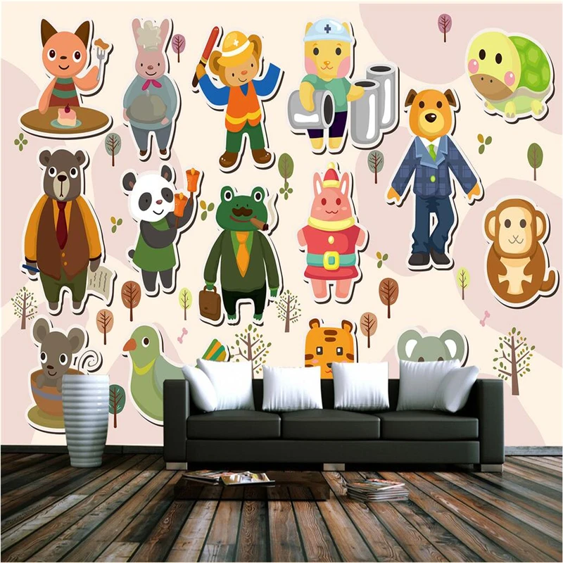 

Custom Wall Paper for Kids Room Hand-Painted Paper-Cut Cartoon 3d Photo Wall Paper Embossed Non-Woven Bedroom Kitchen Study TV