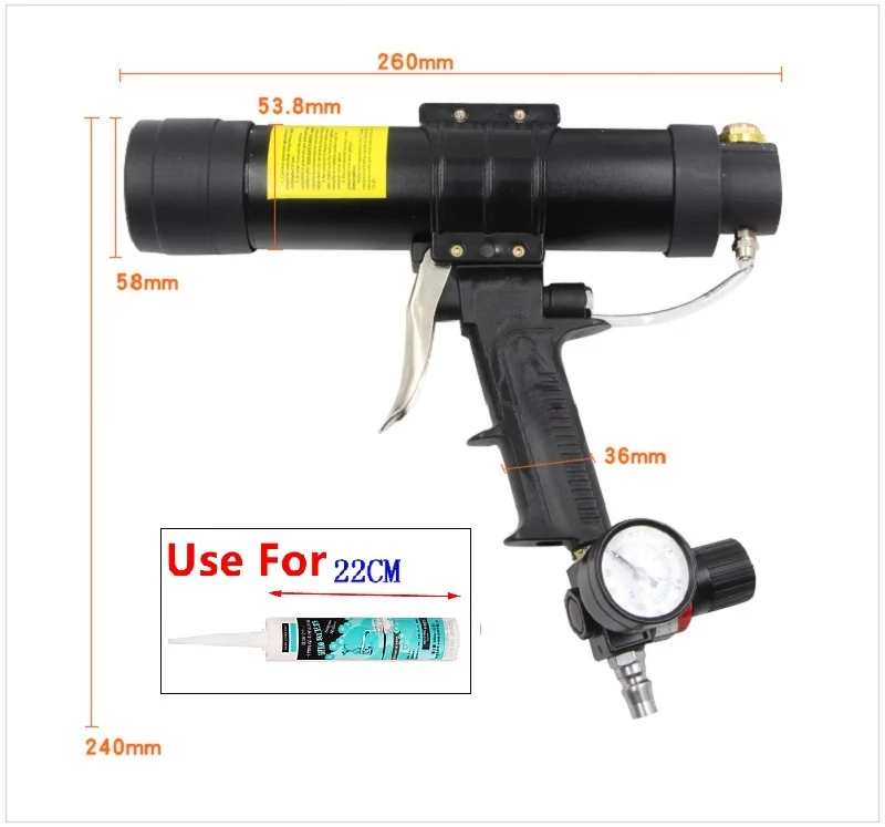 Новый 310 мл пневматический стеклянный клеевой пистолет для автомобильного листового металла пневматический шприц-пистолет Caulk аппликатор