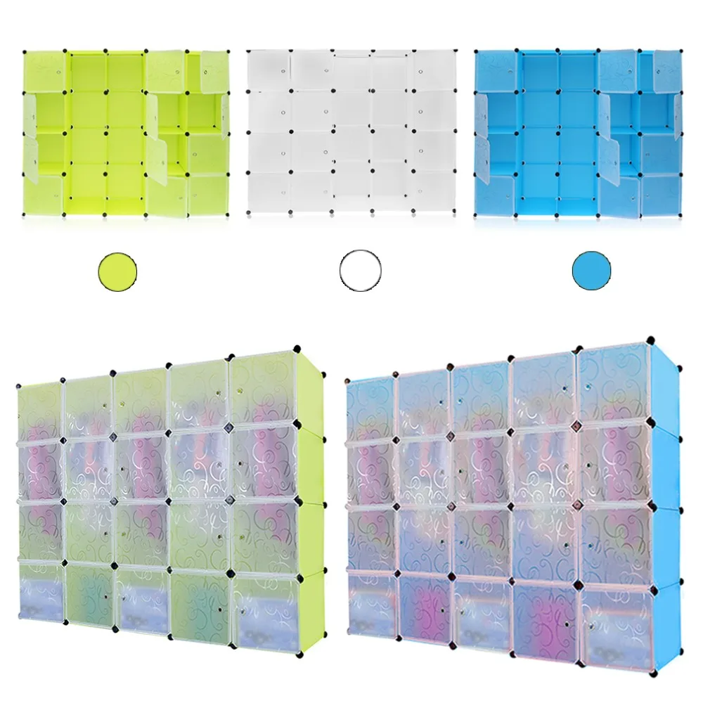 

12 Grids+2 rows wardrobes Simple Resin Storage Box Cabinet DIY Assembled Extra Large Magic Child Wardrobe Closet Organizer