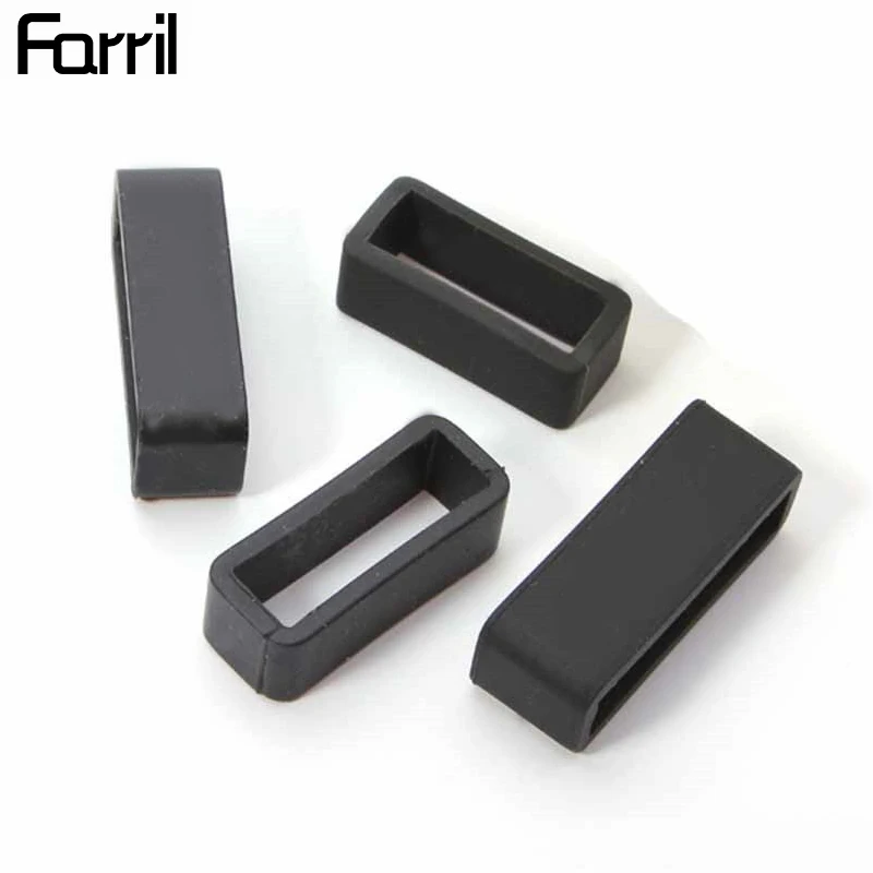 

4pcs PVC Watch Strap Clasp Locker Rubber Watchbands buckle Retaining Hoop Wrist Watches Accessories 18mm 20mm 22mm 24mm