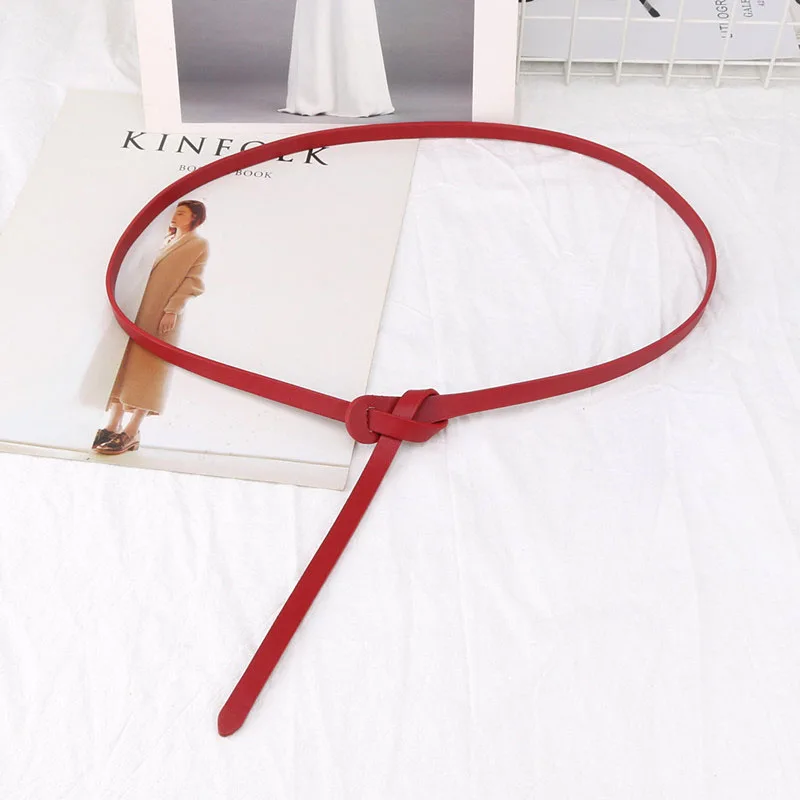 style 4 red Тонкие ремни из искусственной кожи для женщин, яркие цвета, Женские поясные ремни, женское платье, ремень, пояс, femme cinturones para mujer - Цвет: style 4 red