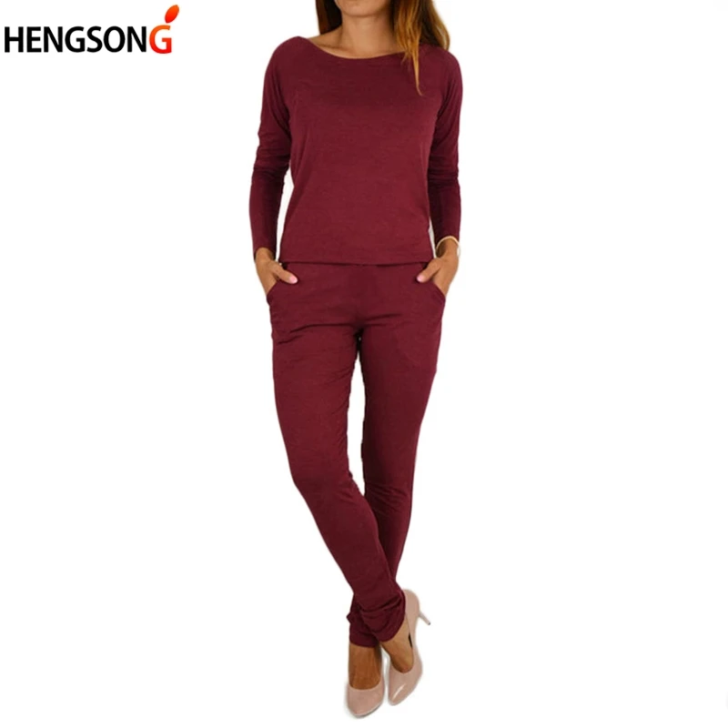 

Autumn Sports Set Women Tracksuit Off Shoulder Jumpsuit Lady Female Sportswear Sport Clothes Fitness Yoga Set Women Running Set