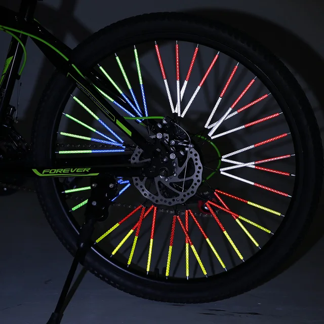 12PCS Bicycle Stickers Bike Wheel Spokes Reflective Sticks Tube Safe