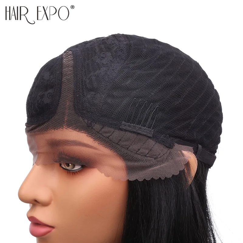 14 inch синтетические Синтетические волосы на кружеве парики боковой части естественной короткие прямые волосы парики для черный Для женщин