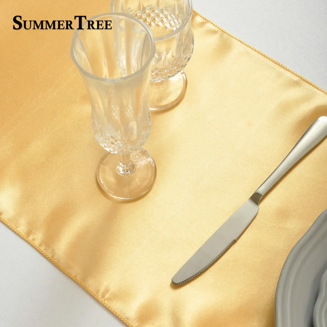 Золотая атласная настольная дорожка, 12x108 дюймов, для свадебной вечеринки, для мероприятий, для украшения дома, юбилея, 30 см x 275 см