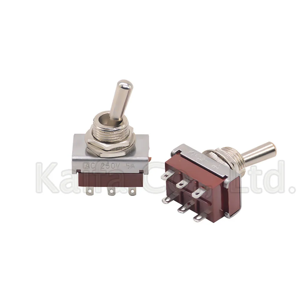 

10pcs KN32 toggle switch and rocker switch ON-ON 6 pin 2 way DPDT 5A AC 250V