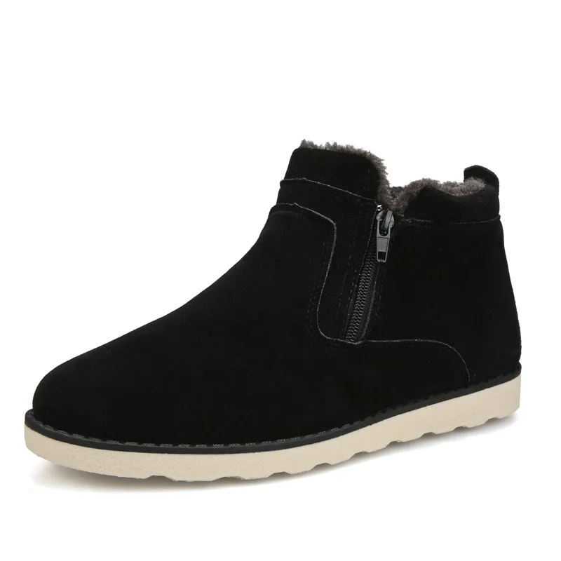 Черный ZERO MORE Men Boots Men's Snow Boots British High-Up Shoes Fashion Casual Shoes Men's Boots Winter Warm Ankle Boots - Цвет: Черный