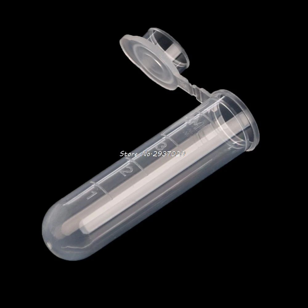 

50Pcs 5ml Plastic Clear Test Centrifuge Tubes Snap Cap Vials Sample Lab Container New Laboratory D14