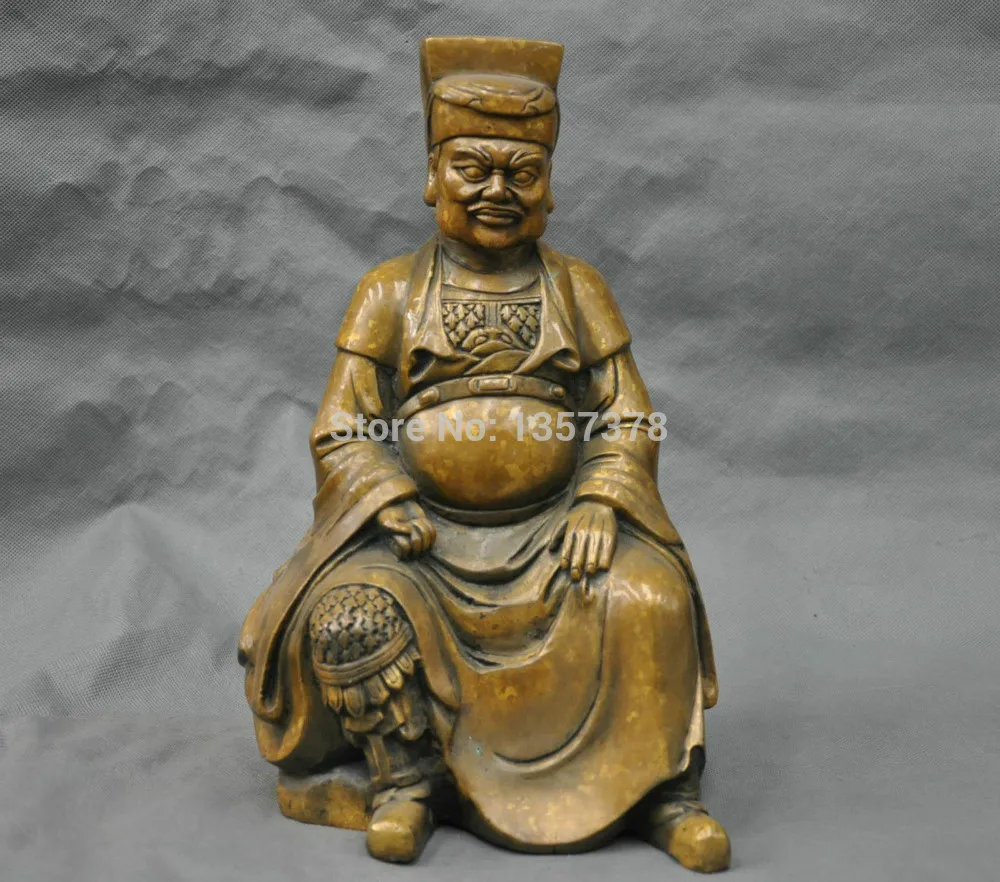 

shitou 00748 12'' China Pure Bronze Old Ancient Government Officer Judge Statue