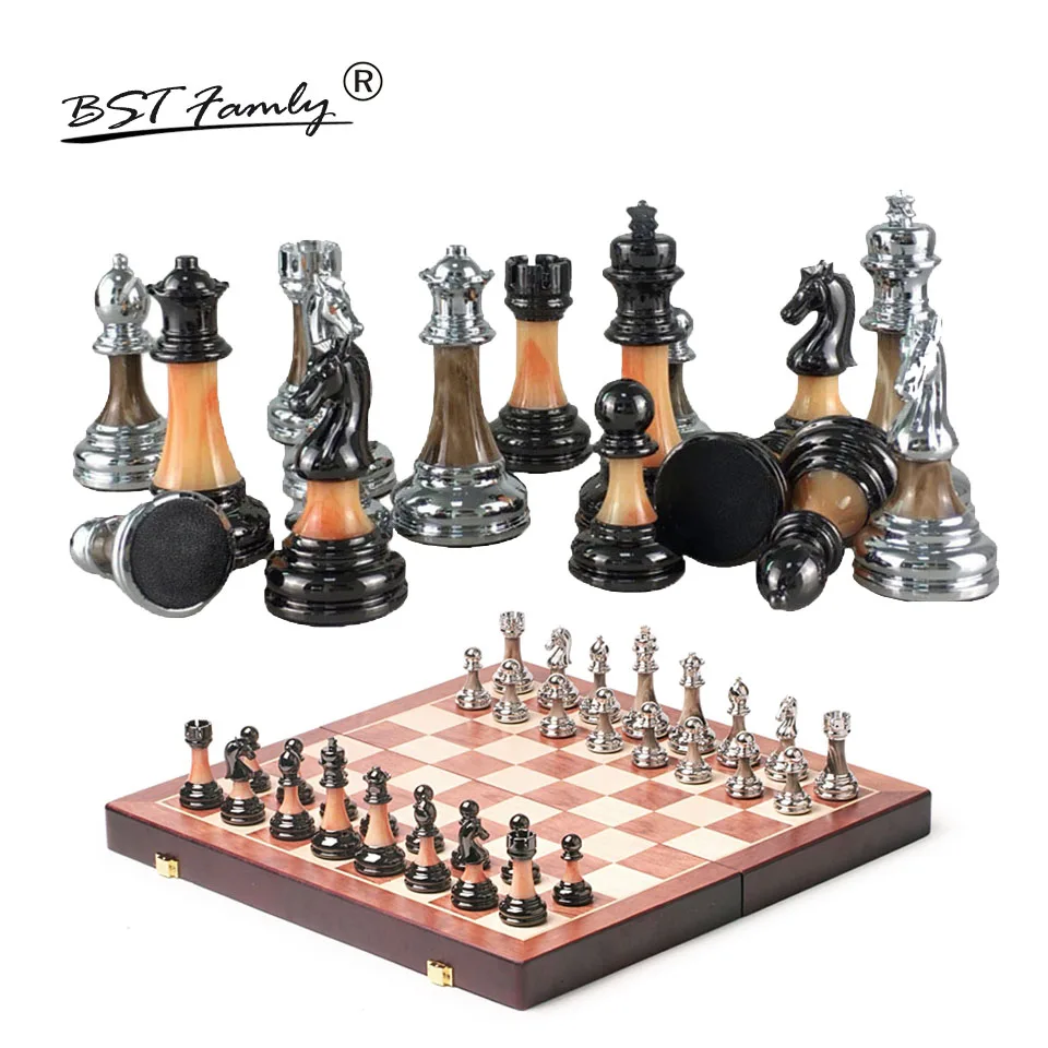 BSTFAMLY Plastic Chess Set International Chess Game High-grade Folding Chessboard ABS Steel Chess Pieces Chessman Gift Toy I51 BSTFAMLY Plastic Chess Set International Chess Game High-grade Folding Chessboard ABS Steel Chess Pieces Chessman Gift Toy I51