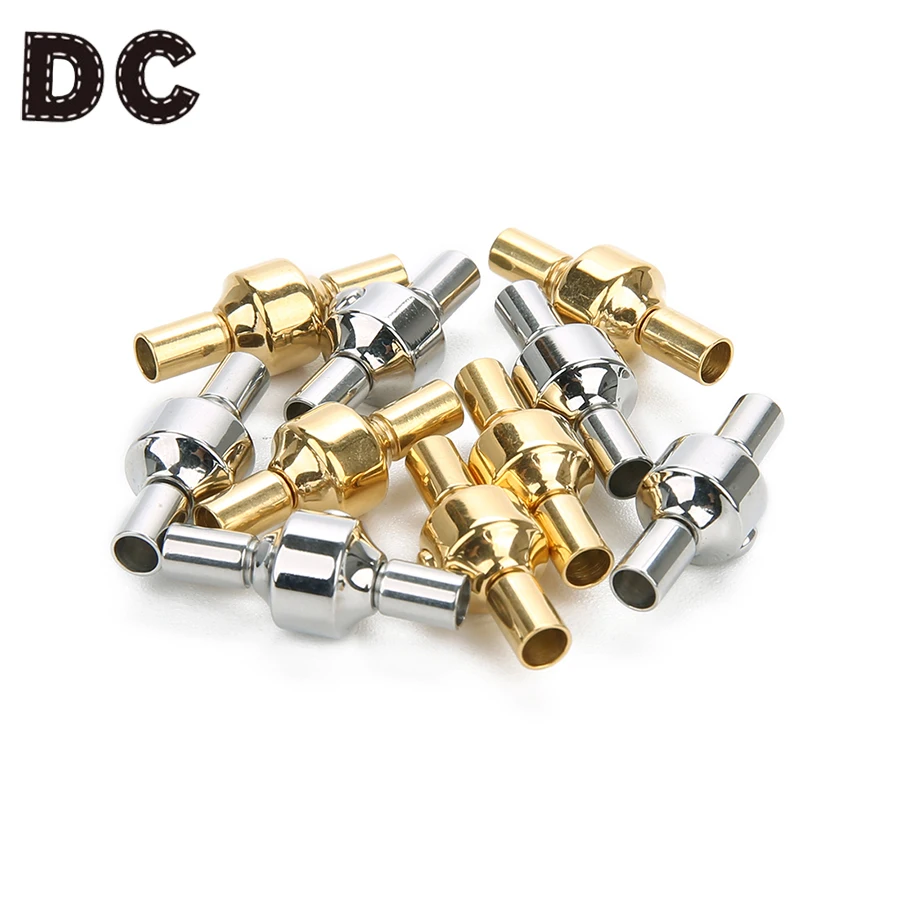 DC New Fashion Gold Color Stainless Steel Cord End Caps End Clasps Fit