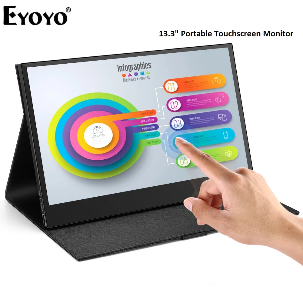 

Eyoyo 13.3" Portable 1920x1080 IPS Gaming Monitor compatible for Game Consoles PS3 PS4 WiiU Switch Raspberry Mini PC Laptop