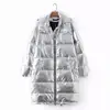Winter Fashion Down Cotton Coat Hooded Silver Glossy Thicker Warm Jacket Long Sleeve Cotton-padded Outwear Casual Coat L1774 ► Photo 2/6