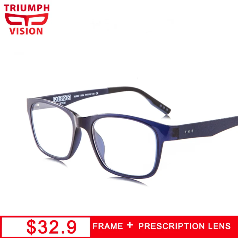 

TRIUMPH VISION Ultralight Ultem Frames Square Prescription Glasses Men Progressive Multifocal Glasses Photochromic Anti Blue Ray