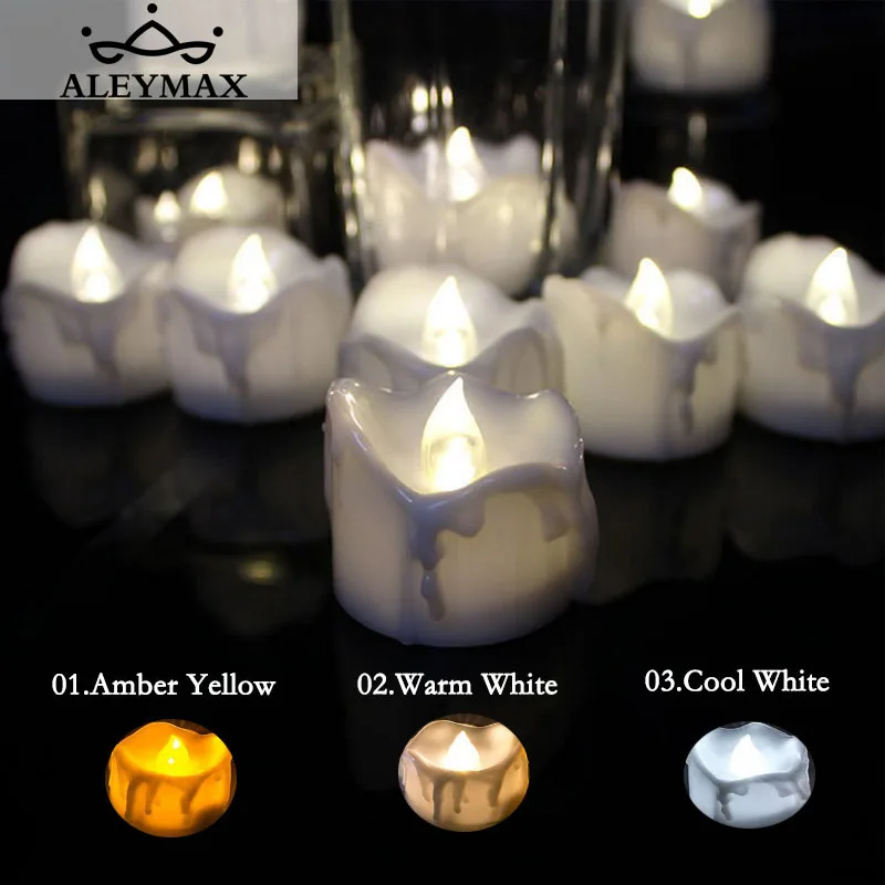 

12PCS Timer Function Flickering Tea Candle Romantic Flameless LED Candle Light Lamp Decoration For Home Festival Wedding Party
