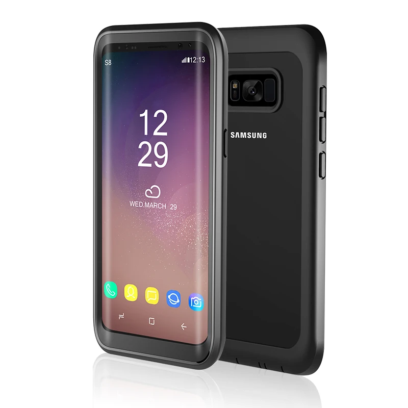 Броня 360 полная Защита для samsung Galaxy S10 Fundas S8 S9 Plus S10 Lite Note10 чехол прозрачный PC+ TPU+ Силиконовый противоударный - Цвет: Gray black