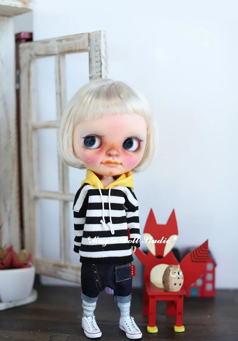 [MG695] 2020 Распродажа одежды Neoblythe # хлопковый полосатый свитер для кукольная одежда