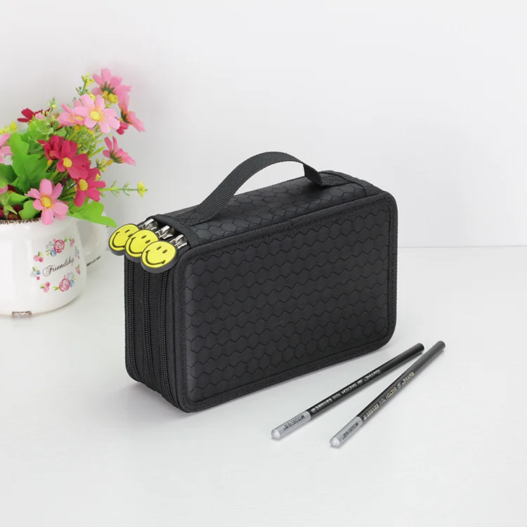 Cute Kawaii Penalties School Pencil Case 36/48/72 Holes Penal Pencilcase 3/4 Layers Multifunction Large Pen Box Stationery Pouch - Цвет: Бургундия