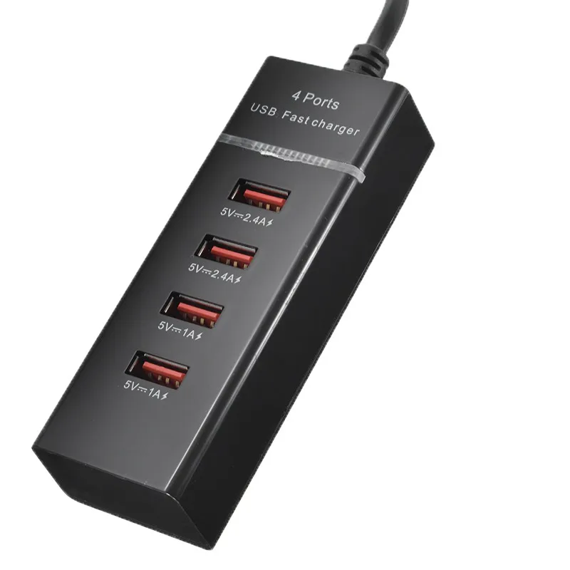 Высокое качество ЕС США Plug ABS 4 порта USB 2.4A быстрое зарядное устройство для samsung для iphone для Xiaomi для huawei мобильного телефона