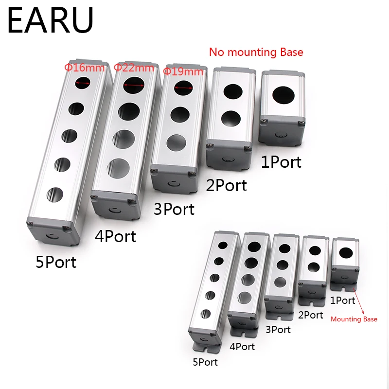 1pc Aluminium Alloy Waterproof Dust-proof Metal Push Button Switch Outdoor Terminal Connecting Mounting Box Base 1 2 3 4 5 Port |