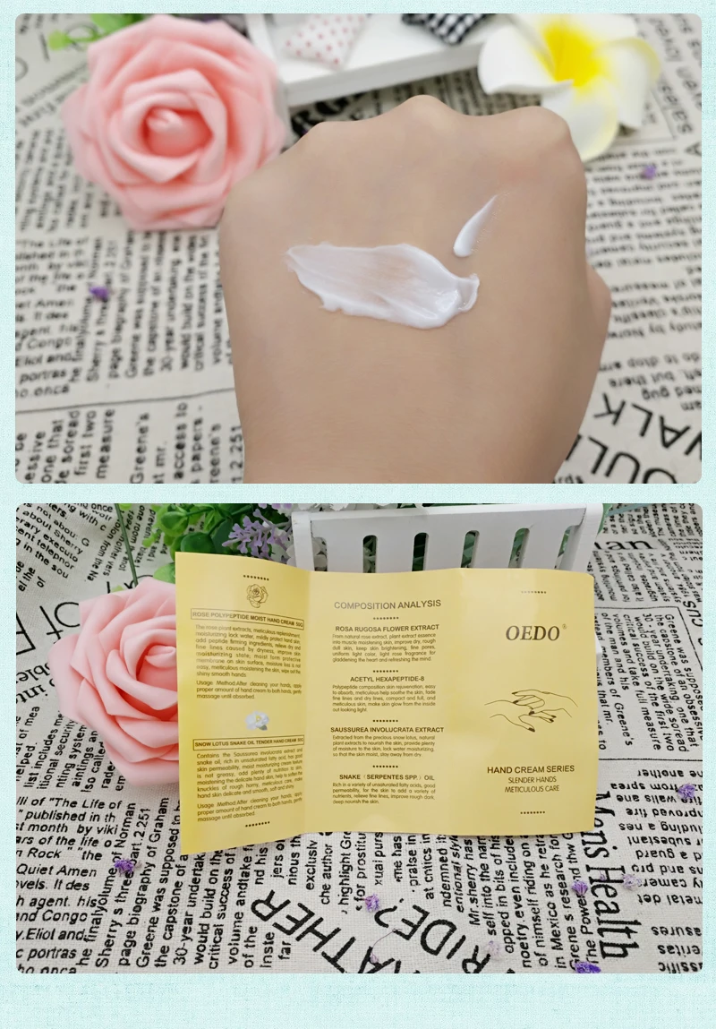 OEDO Hand Cream Rose Peptides+ Snow Lotus Set Antifreeze Moisturizing Hydra Repair cream Anti Wrinkle Whitening hand Skin Care