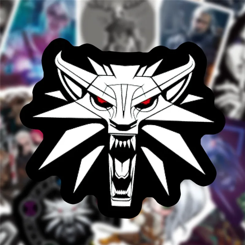 50PCS New Witcher Game Stickers Sets Anime Sticker Lot For Laptop Bicycle Phone Guitarl Cartoon Stickers Pack