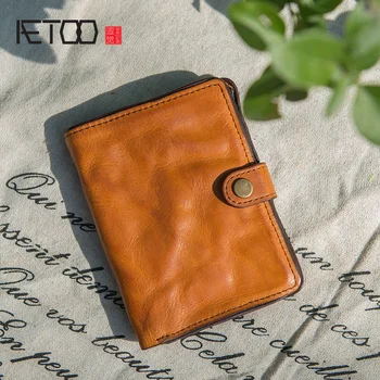 

AETOO New fashion retro literary personality short Wallet, ladies Korean version leather Wallet