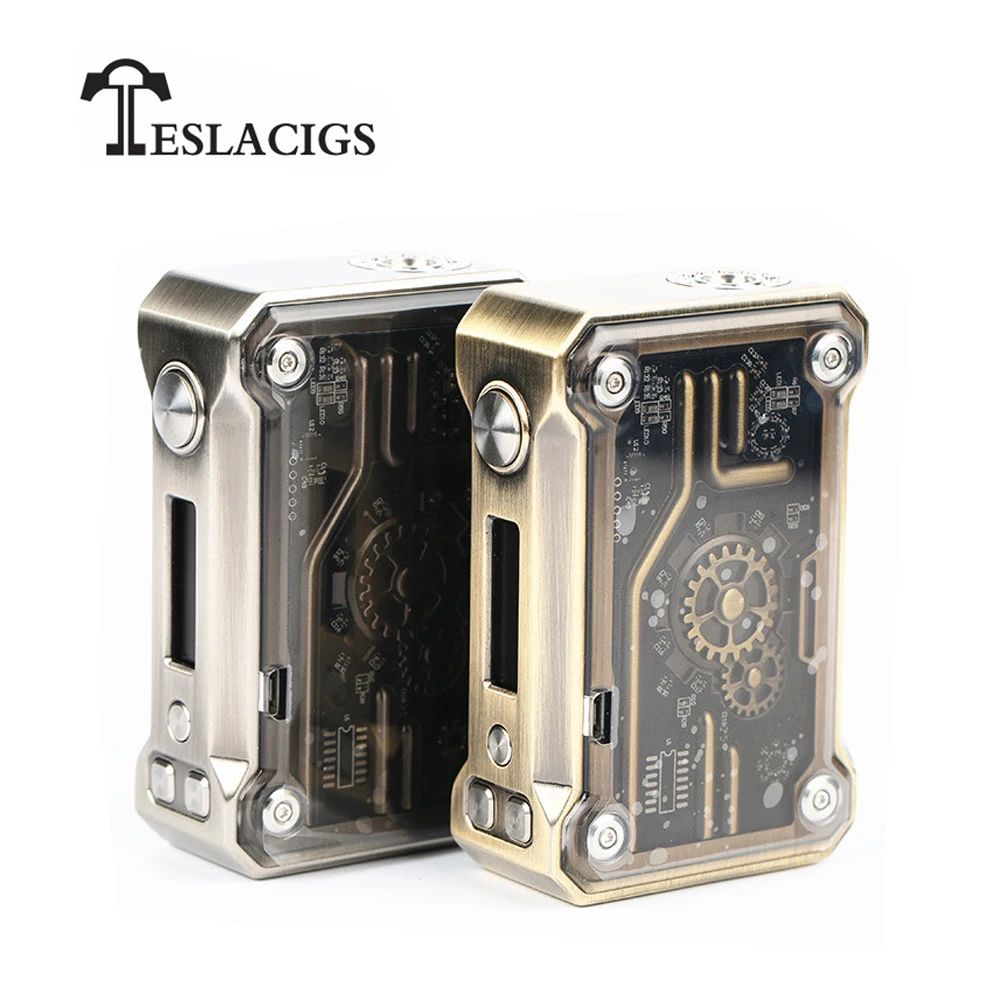 

Hot Sale Electronic Cigarette Box Mod Original Teslacigs Punk 220w TC TCR VW VV Mode Powered by Dual 18650 Batteries Tasla Mod