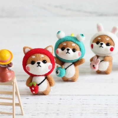 

2019 Animal Gift Box Cartoon Animal Set Wool Needlepoint Kit Wool Felt Needle Felting Decoration Craft Needlecraft DIY Handmade