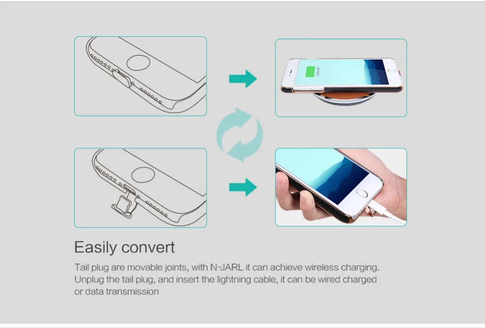 Nillkin 2 в 1 Qi беспроводной зарядный приемник для Iphone 7 Iphone7 чехол Беспроводное устройство