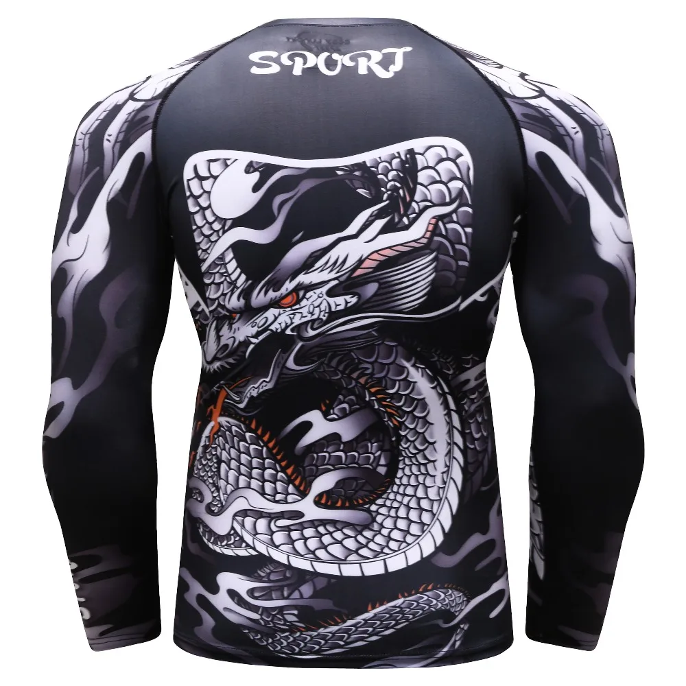 new 3D print t shirt men GYMS compression shirt T-shirt Men's Dragon's Flight Short Sleeve Rash Guard MMA BJJ tops T-shirt