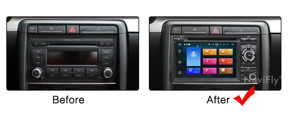 Clearance 8 cores 2GB+32GB!android9.1 Car radio GPS Navigation for Audi A4 S4 RS4 2002 2003 2004 2005 2006 2007 2008 radio IC7708 WiFi BT 17