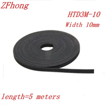 

5 Meters Rubber HTD 3M Timing Belt width 10mm with fiberglass core HTD3M Open ended 3M timing pulley CNC