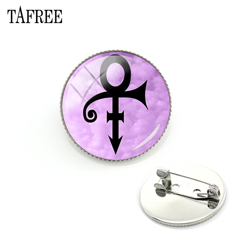 

TAFREE The Love Symbol Album Picture Brooches Glass Cabochon Dome Brooch Pins Bijoux PR24