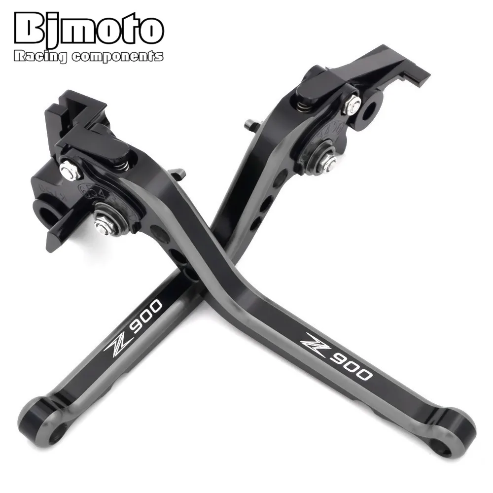 

BJMOTO CNC Adjustable Dual Color Long Clutch Brake Lever Set Motorcycle Brakes Levers For Kawasaki Z900 2017 with LOGO Z900