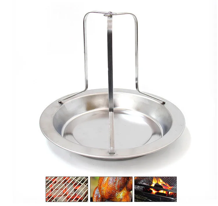 

1PC New Roast Chicken Holder Stainless Steel Upright Roaster Rack Barbecue Stand Roasting BBQ Tool QA 055