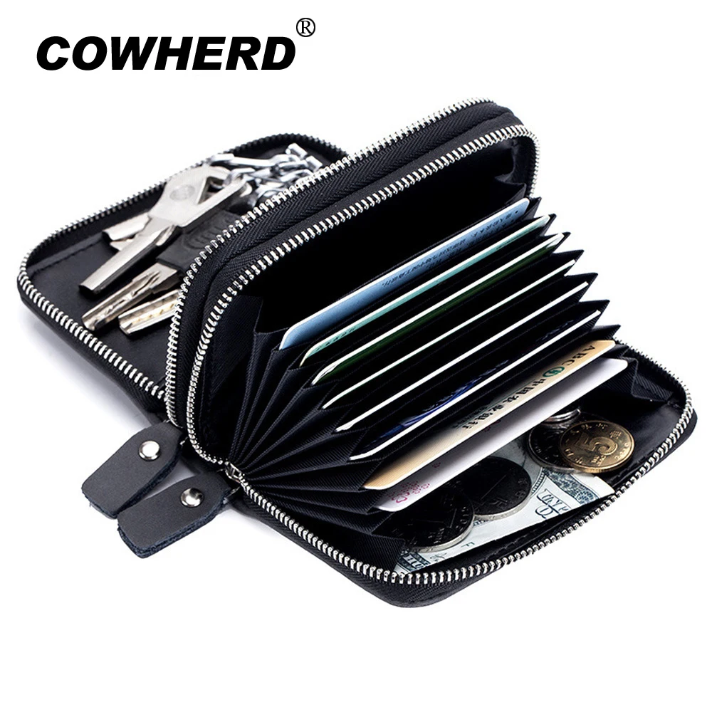 Держатель для визиток COWHERD из воловьей кожи женщин и мужчин кошелек натуральной
