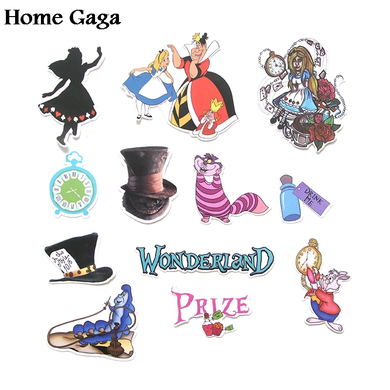 

20sets/lot Homegaga 60pcs/set Alice in Wonderland print home decor wall luggage bicycle scrapbooking album decal sticker D1287