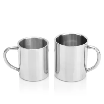 

New Coffee Mug Cup Double Wall Thick Stainless Steel Tea Children Milk Drinkware