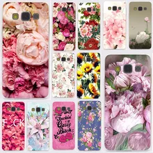 Peony Sunflowe Rose Daisy Plum blossom Plants Flower Hard for Samsung Galaxy A3 A5 J5 prime