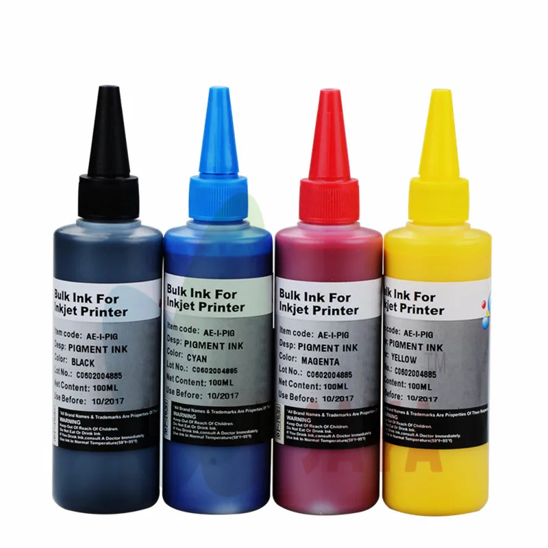 

Pigment ink refill for Epson WorkForce WF-3620DWF WF-3640DTWF WF-7110DTW WF-7610DWF WF-7620DTWF Printer pigment ink CMYK 4color