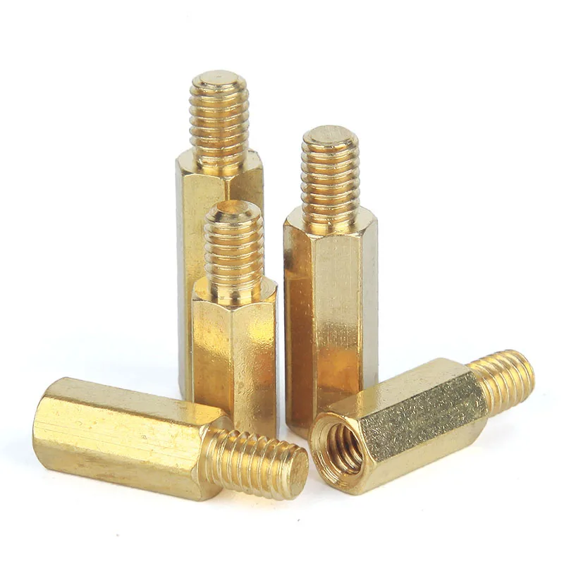 20pcs M3/M4*L+6mm Female / Male Brass Pillars Hex Standoff Spacers PCB Thread Pillar Studsin