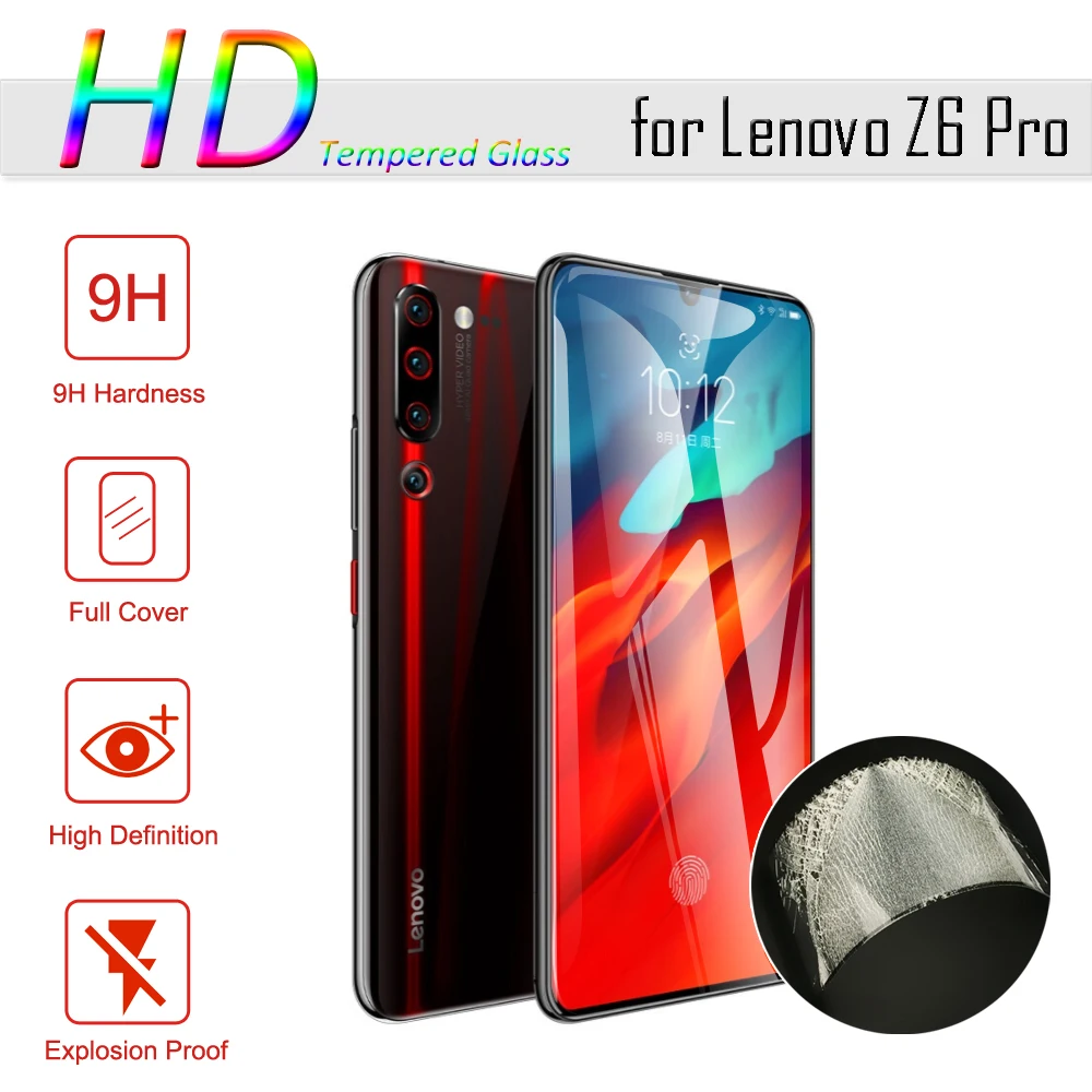 

Glass for Lenovo Z6 Pro Tempered Glass 9H Phone Protector Protective Screen Glass Film HD Tempered Screen Film for Lenovo Z6 Pro