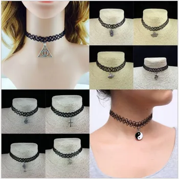 

XQ 2016 Free Shipping Black TattooChoker Necklace Jewelry womens necklaces jewelry Party present