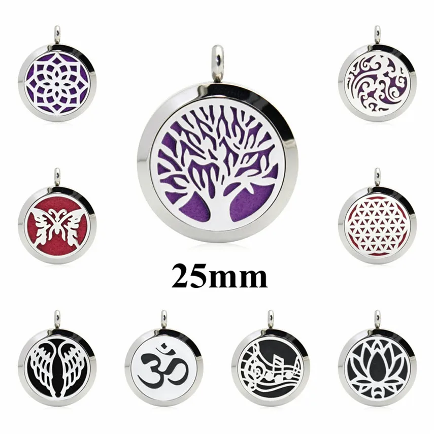 Tree of life 25mm Polish Plain/Crystal 316L Stainless Steel Aroma Essential Oil Diffuser Locket Perfume Pendant fit necklace | Украшения и