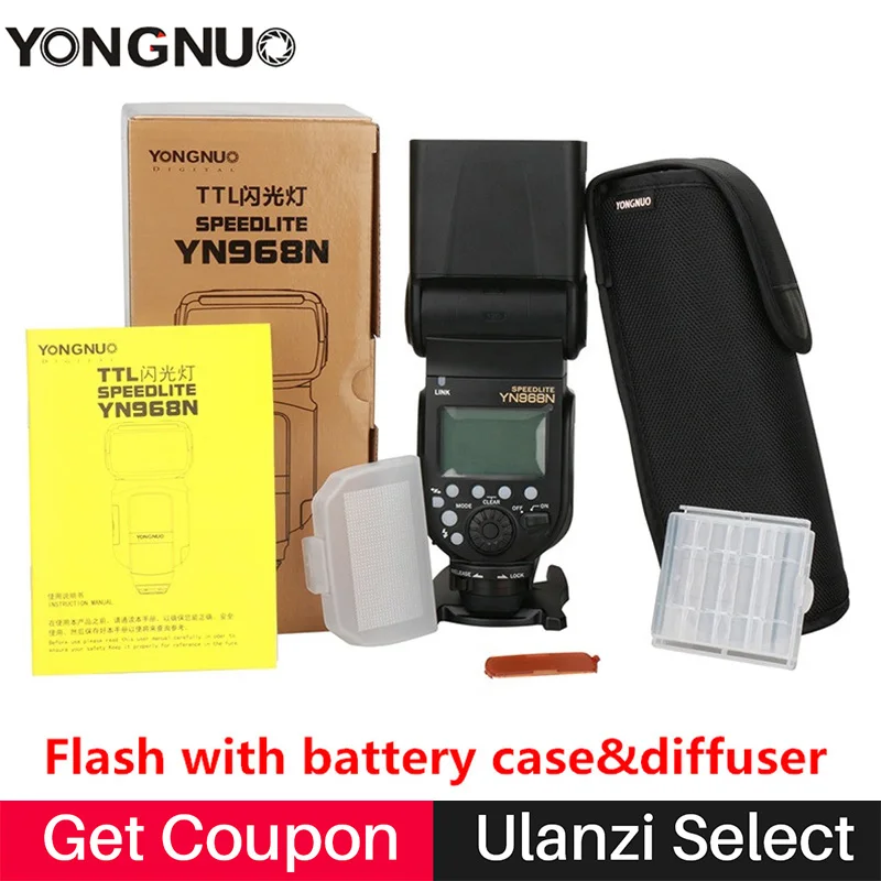 YONGNUO YN968N Беспроводной Вспышка Speedlite ttl 1/8000 w светодио дный Flahes для Nikon D5100 D5300 Canon 500D