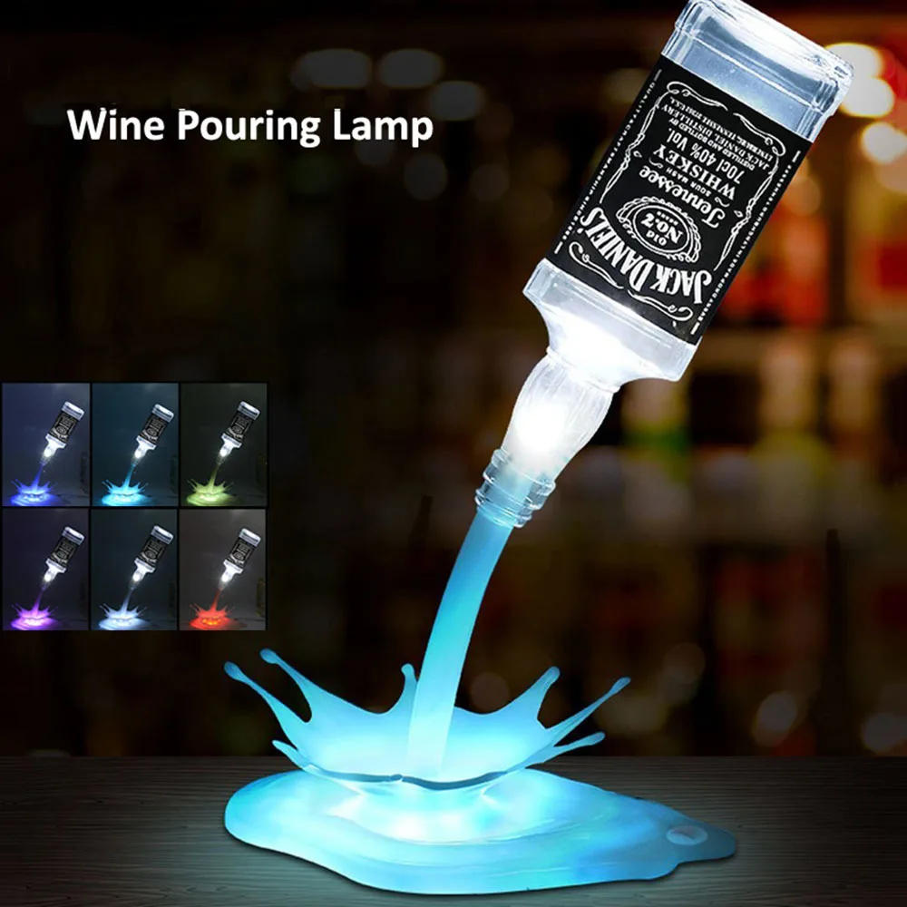 

Wine Bottle Lamp Led Pour wine Light Creative Rechargeable USB Touch Effect Desk Lamp strange for Bar Cafes Restaurant DIY