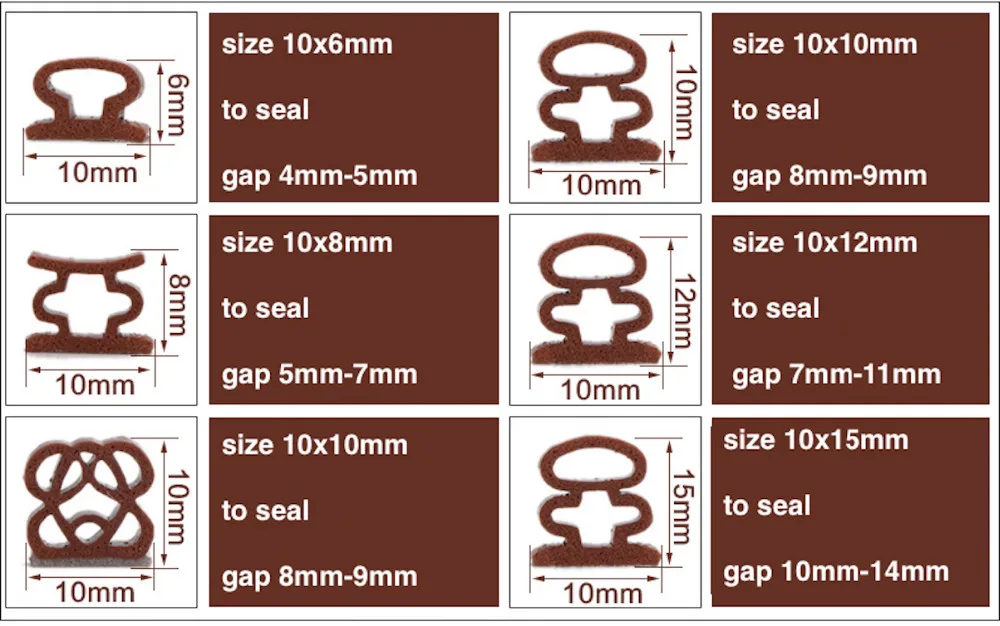 Уплотнения для основной входной двери, клейкая силиконовая уплотнительная прокладка 10x6 мм 8 мм 10 мм 12 мм 15 мм 20 мм 6 м коричневый белый